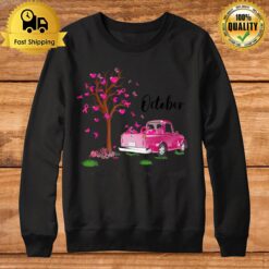 Pumpkin Pink Truck October Breast Cancer Awareness Month Sweatshirt