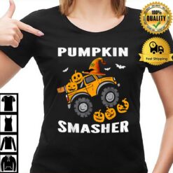 Pumpkin Smasher Kids Halloween For Monster Truck Lover T-Shirt