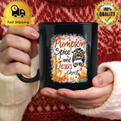 Pumpkin Spice And Jesus Christ Leopard Messy Bun Fall Mug