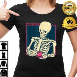 Pumpkin Spice Coffee Lover Skeleton Halloween T-Shirt