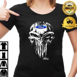 Punisher Skull With Ford Car Logo Symbol T-Shirt