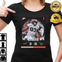 Purdue 31 24 Illinois Football 2022 Game Day Matchup Final Score T-Shirt