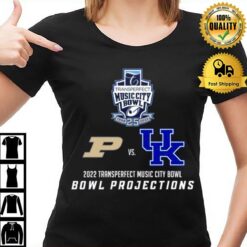Purdue Boilermakers Vs Kentucky Wildcats 2022 Transperfect Music City Bowl Bowl Projections T-Shirt