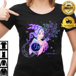 Purple Art Capricorn Horoscope Zodiac Sign T-Shirt