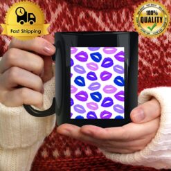 Purple & Blue Lips Pattern Classic Mug