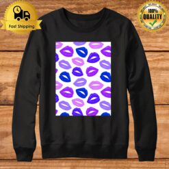 Purple & Blue Lips Pattern Classic Sweatshirt