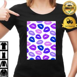 Purple & Blue Lips Pattern Classic T-Shirt