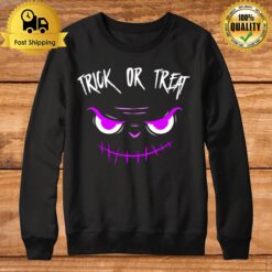 Purple Face Trick Or Treat Halloween Sweatshirt