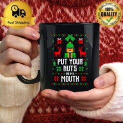 Put Your Nuts In My Mouth Xmas Ugly Knitted Pattern Christmas Mug