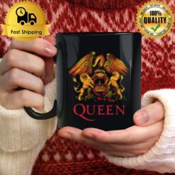 Queen White Crest Freddie Mercury Brian May Mug