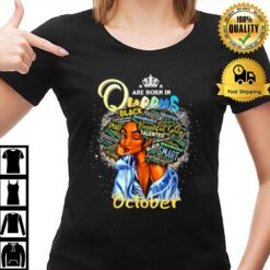 Queens Are Born In October Cute Girl T-Shirt