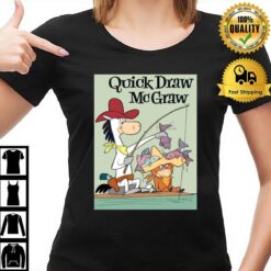Quick Draw Mcgraw Vintage Fishing Cartoon Abstract Character T-Shirt