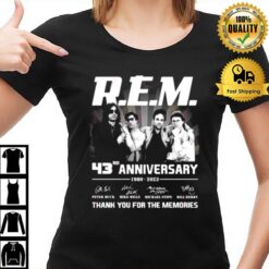 R.E.M. 1 Bk 43Rd Anniversary 1980 - 2023 Thank You For The Memories Signatures T-Shirt
