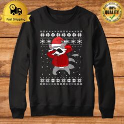 Raccoon Dabbing Dance Ugly Christmas Pajamas Sweatshirt