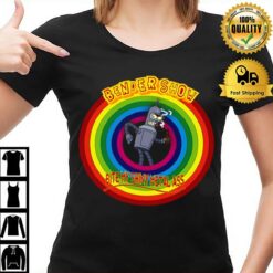 Rainbow Design Bender Robot The Futurama T-Shirt