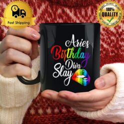 Rainbow Lip Aries March April Zodiac Birthday Diva Slay Mug