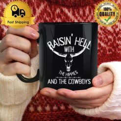 Raising Hell With The Hippies And Cowboys Western Cowhide Mug