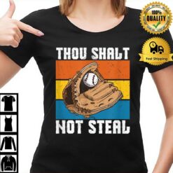 Thou Shalt Not Steal Softball Retro Vintage T T-Shirt