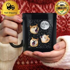 Three Doge Meme Night Howling At The Moon Christmas Mug