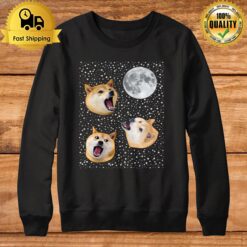 Three Doge Meme Night Howling At The Moon Christmas Sweatshirt