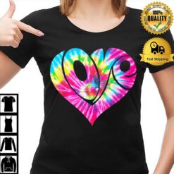 Tie Dye Heart Hippie Groovy Retro Gift Valentines Day Heart T T-Shirt