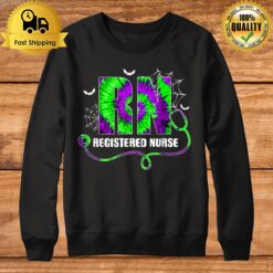 Tie Dye Registered Nurse Spider Spooky Halloween Costumes T Sweatshirt