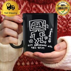 Time Shift Video White Logo Keith Haring Mug