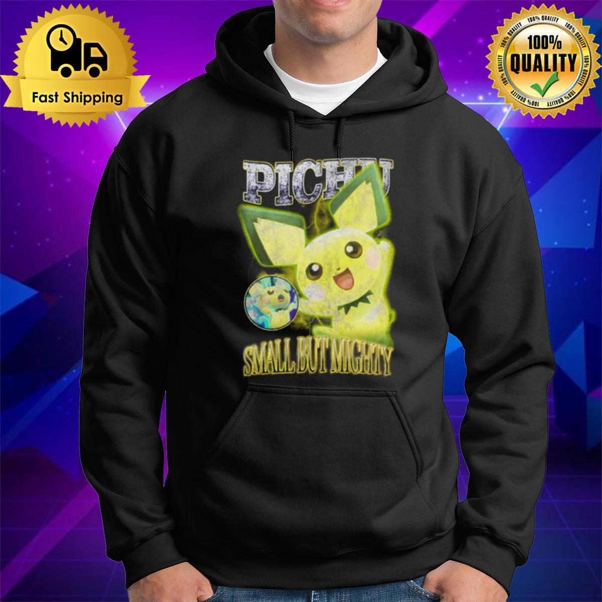 Tiny Thunder Power Pichu Small But Mighty Pika Pika Vintage Hoodie