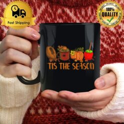 Tis The Season Pumpkin Leaf Latte Fall Thanksgiving Football Mug