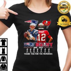 Tom Brady 2000 2023 Thank You For The Memories Signatures T-Shirt