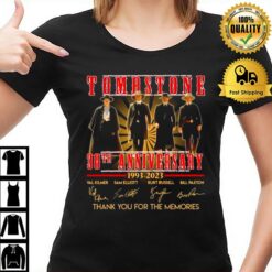 Tombstone 30Th Anniversary 1993 2023 Thank You For The Memories Signatures T-Shirt