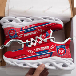 1 FC Heidenheim Logo Custom Name Pattern 3D Max Soul Sneaker Shoes In Red