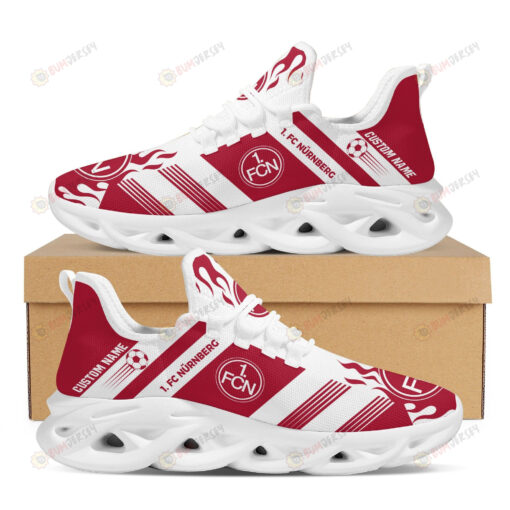 1 FC N?rnberg Logo Custom Name Pattern 3D Max Soul Sneaker Shoes In Red And White