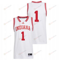 1 White Indiana Hoosiers College Basketball Reverse Retro Jersey
