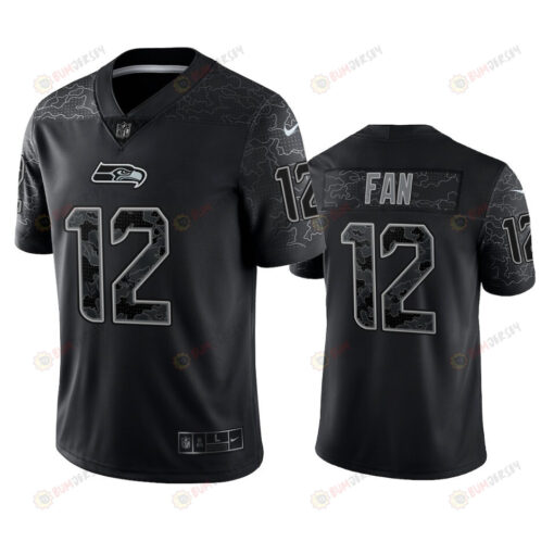 12th Fan Seattle Seahawks Black Reflective Limited Jersey - Men