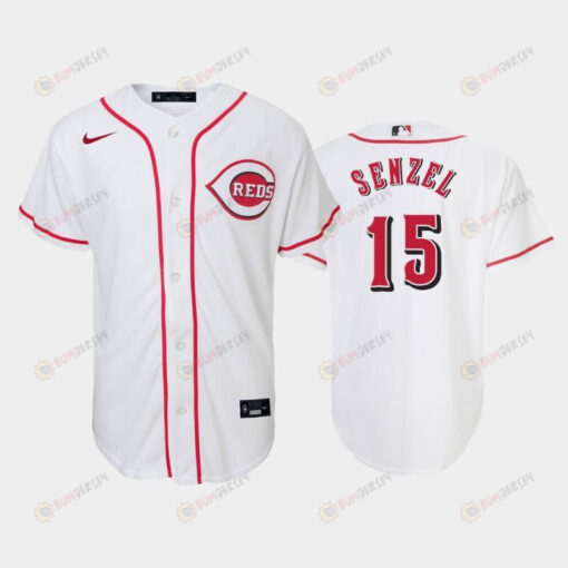 15 Nick Senzel Youth Reds Home White Jersey Jersey