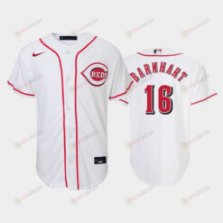 16 Tucker Barnhart Youth Reds Home White Jersey Jersey