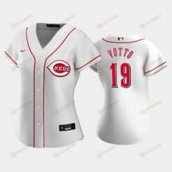 19 Joey Votto Reds Home White Women's Jersey Jersey