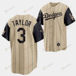 2022-23 Black Heritage Night Los Angeles Dodgers Chris Taylor 3 Gold Jersey Exclusive Edition