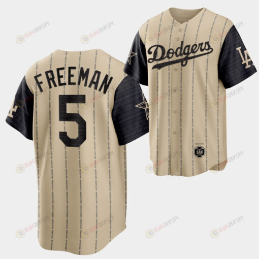 2022-23 Black Heritage Night Los Angeles Dodgers Freddie Freeman 5 Gold Jersey Exclusive Edition