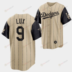 2022-23 Black Heritage Night Los Angeles Dodgers Gavin Lux 9 Gold Jersey Exclusive Edition