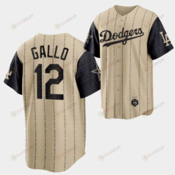 2022-23 Black Heritage Night Los Angeles Dodgers Joey Gallo 12 Gold Jersey Exclusive Edition