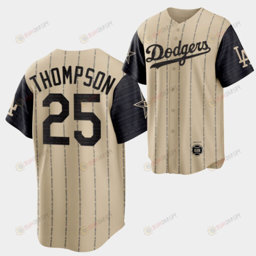 2022-23 Black Heritage Night Los Angeles Dodgers Trayce Thompson 25 Gold Jersey Exclusive Edition