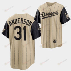 2022-23 Black Heritage Night Los Angeles Dodgers Tyler Anderson 31 Gold Jersey Exclusive Edition