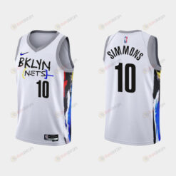 2022-23 Brooklyn Nets Ben Simmons 10 City Edition White Swingman Men Jersey