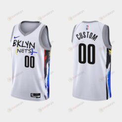 2022-23 Brooklyn Nets Custom 00 City Edition White Swingman Men Jersey