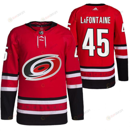 2022-23 Carolina Hurricanes Jack LaFontaine Red Home Primegreen Jersey Jersey