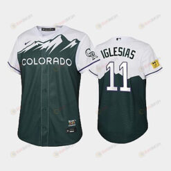 2022-23 City Connect Rockies 11 Jose Iglesias Green Youth Jersey