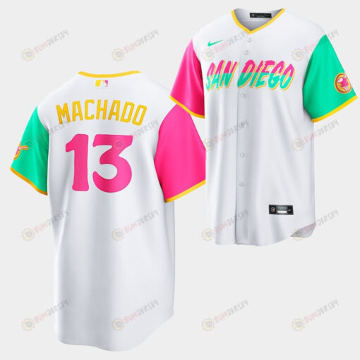 2022-23 City Connect San Diego Padres Manny Machado 13 White Jersey