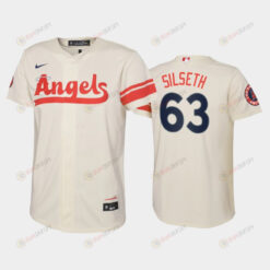 2022-23 City Connect Youth Los Angeles Angels Chase Silseth 63 Chase Silseth Jersey - Cream